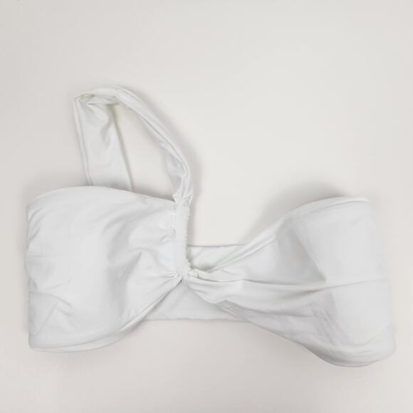 L*Space Mick Bikini Top in White Size XL One Shoulder NWT - Picture 2 of 5